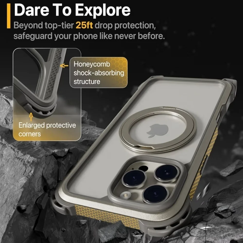 IPhone 16 Pro Case with 360° Stand